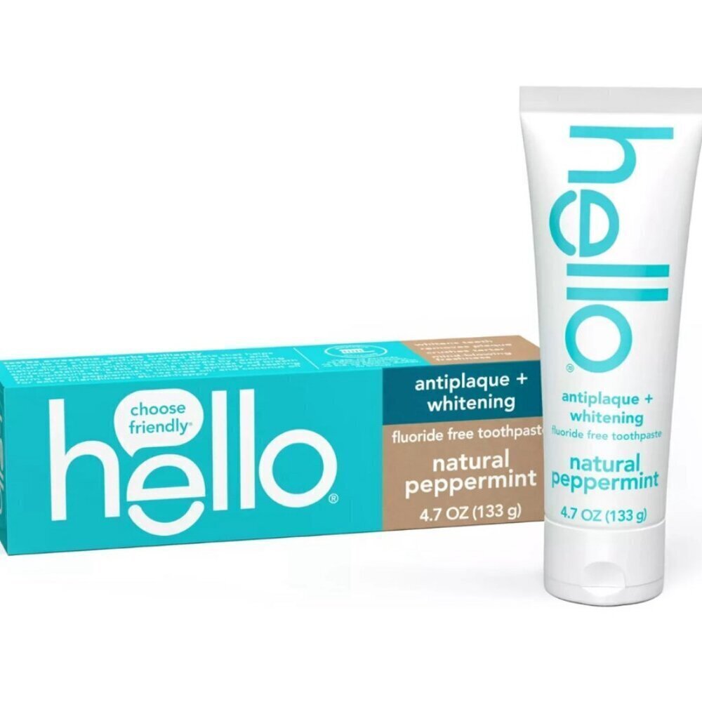 Hello Antiplaque + Whitening Fluoride Free Toothpaste 4.7 oz 3 Pack